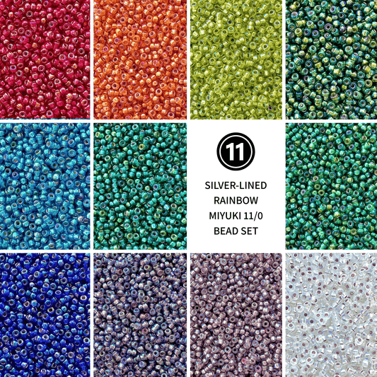 Silver Lined AB Miyuki 11/0 Seed Bead Set - The Bead Mix