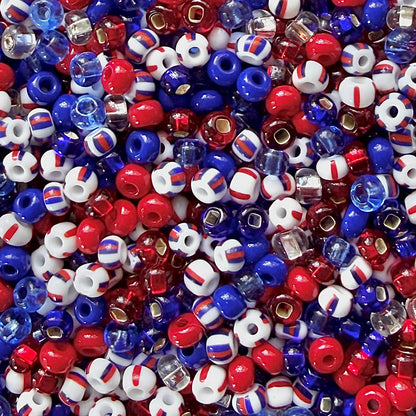 Stars & Stripes 6/0 Czech Seed Bead Mix - The Bead Mix