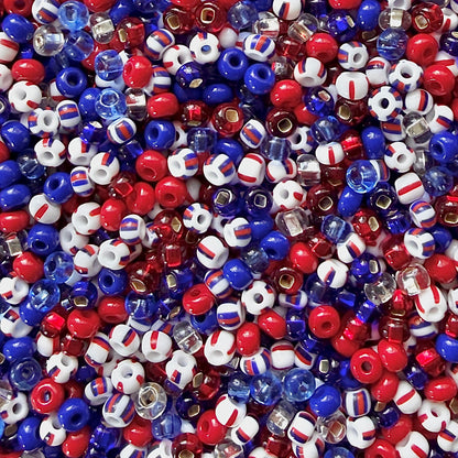 Stars & Stripes 6/0 Czech Seed Bead Mix - The Bead Mix