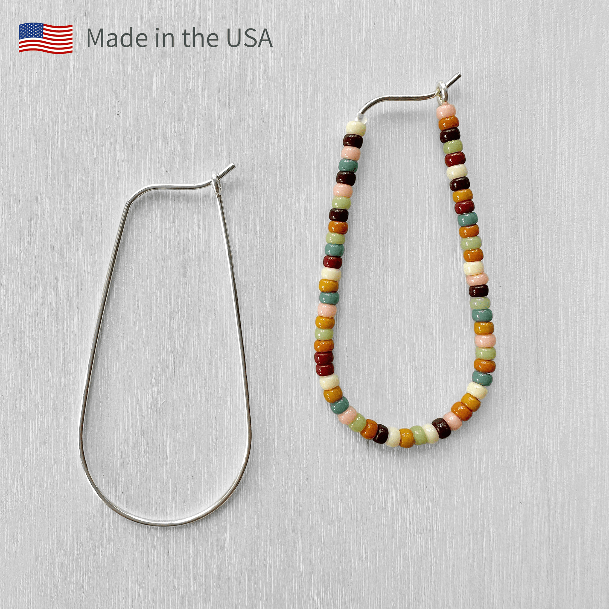 Sterling Silver Teardrop Beading Hoops - The Bead Mix