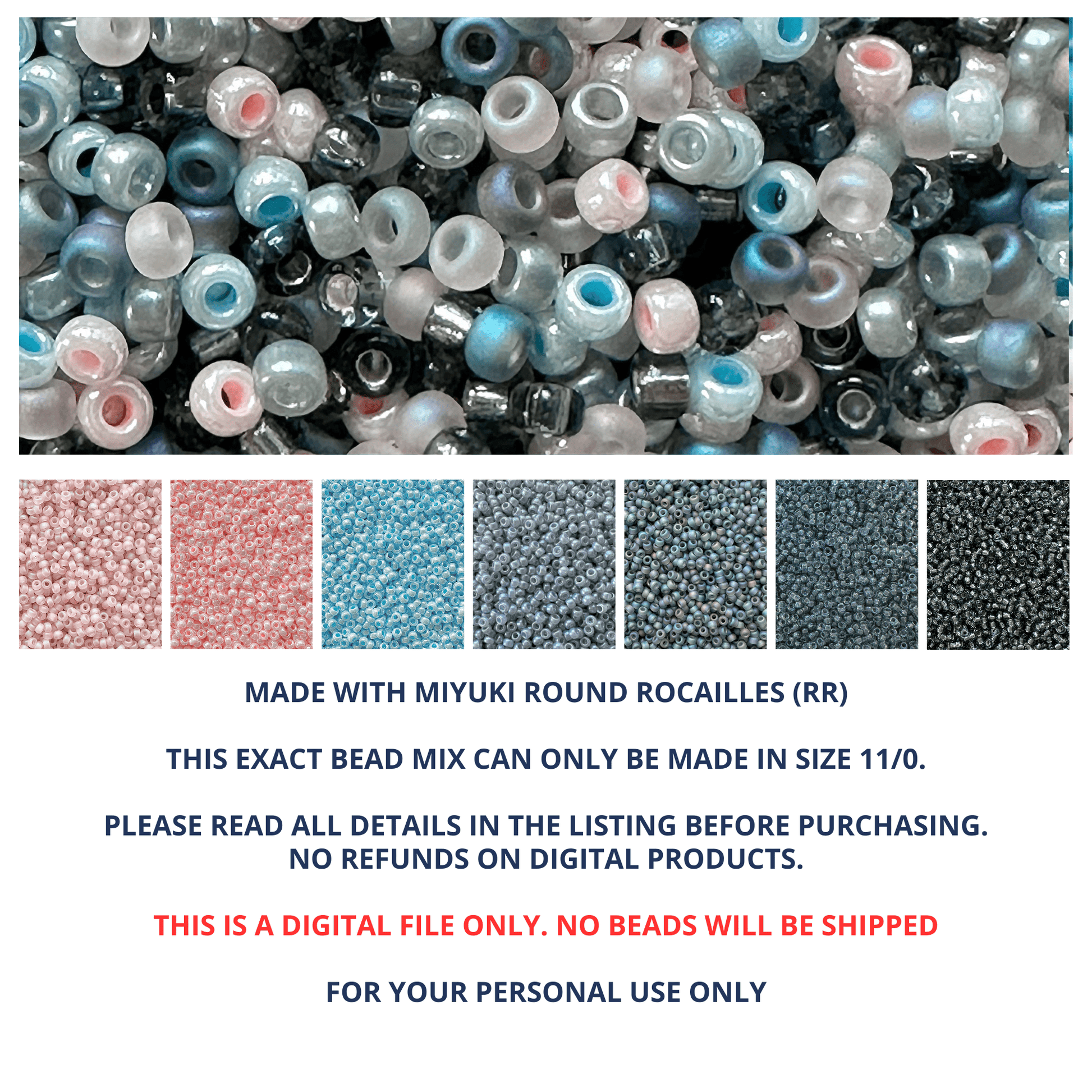 Stormy Miyuki Bead Mix Recipe & Color Palette (DIGITAL) - The Bead Mix