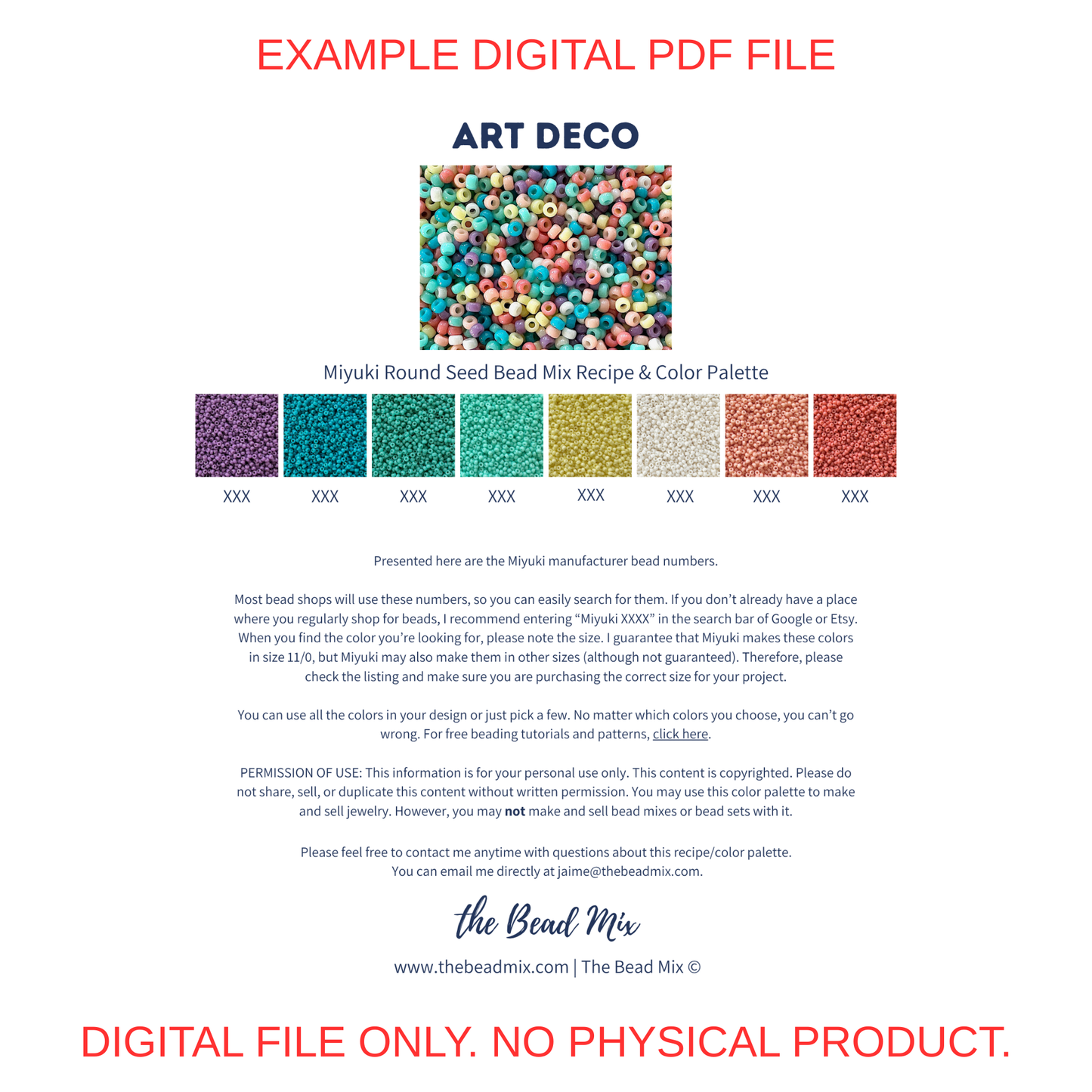 Succulent 11/0 Miyuki Bead Mix Recipe & Color Palette (DIGITAL) - The Bead Mix