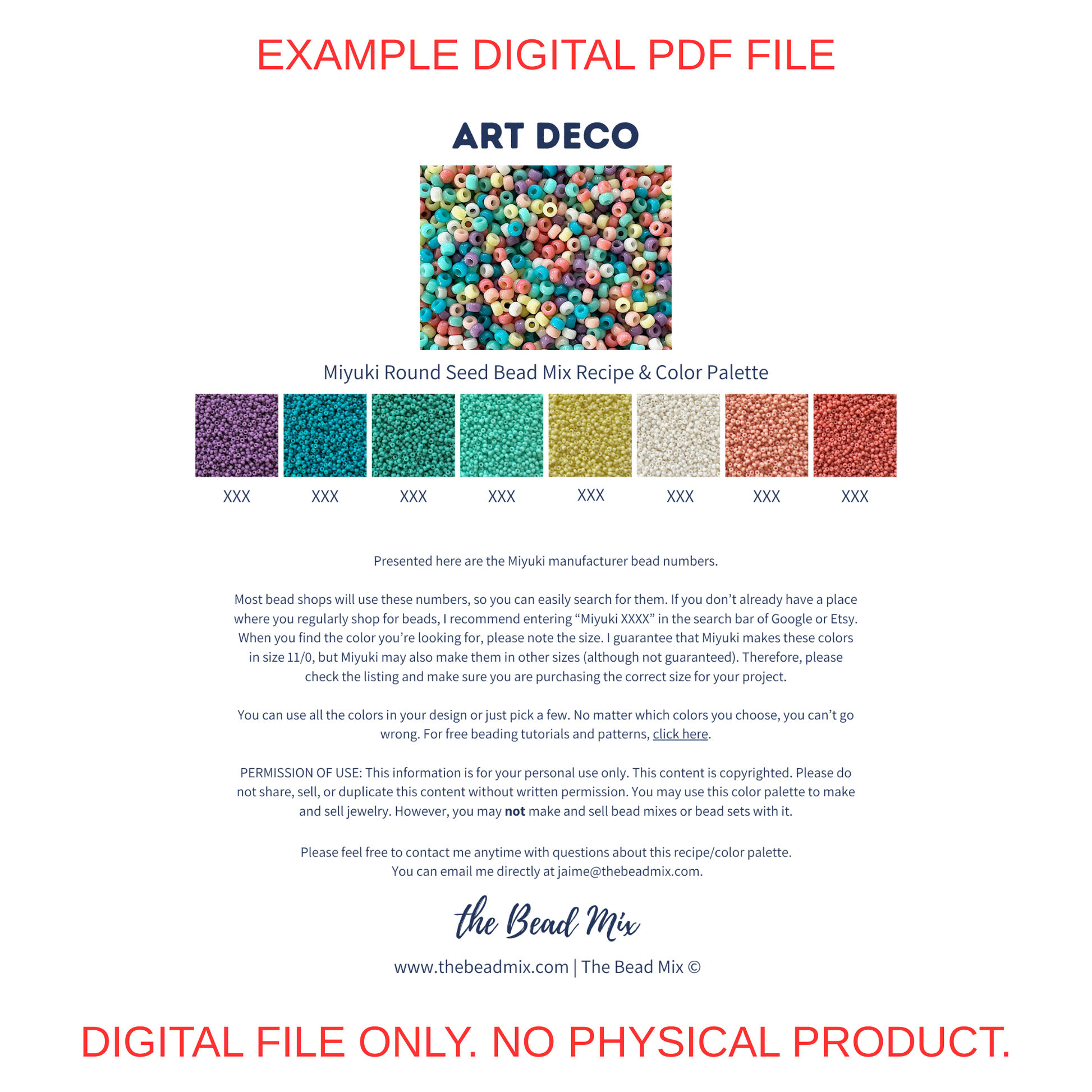 Succulent 11/0 Miyuki Bead Mix Recipe & Color Palette (DIGITAL) - The Bead Mix