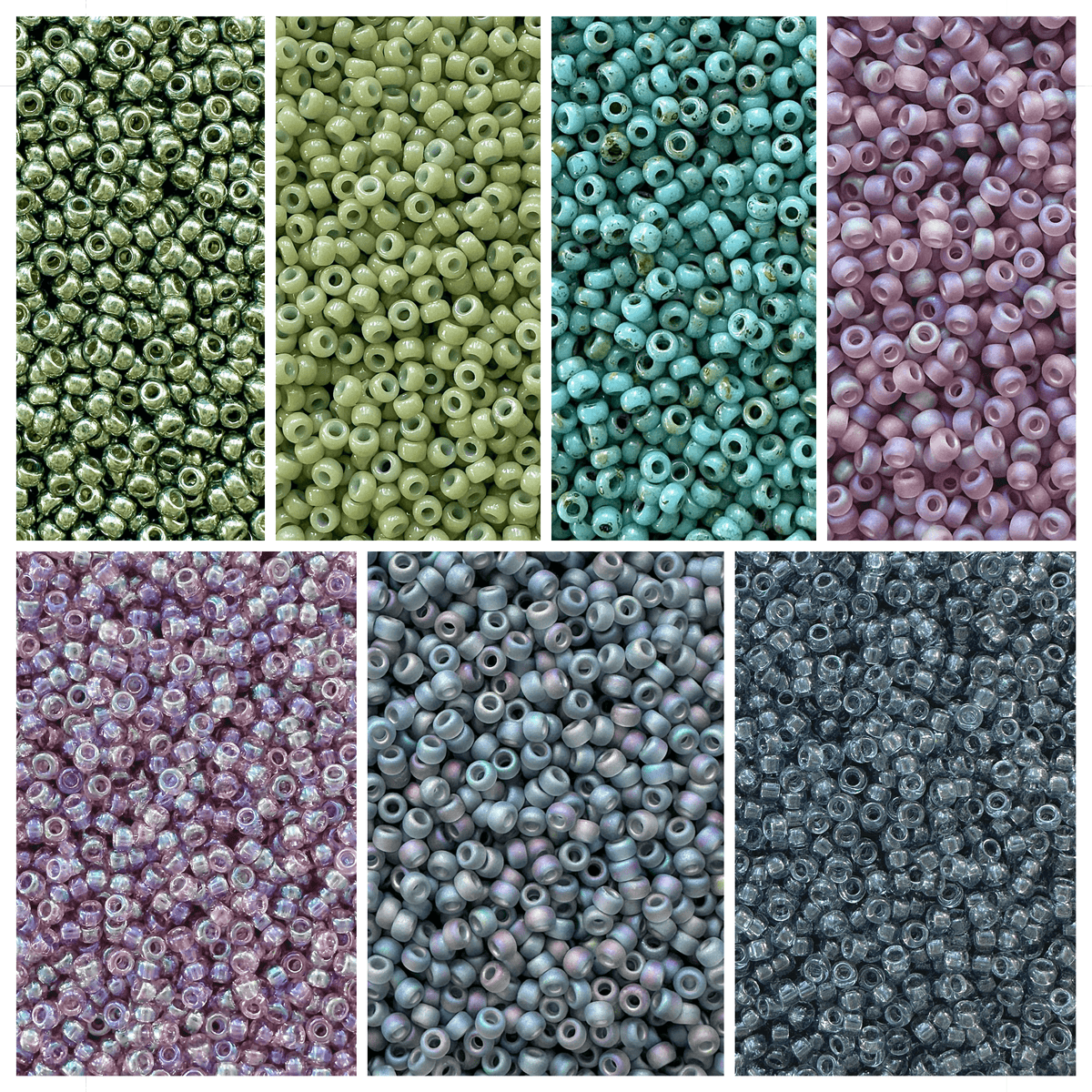 Succulent Miyuki Bead Color Palette featuring seven vibrant colors.