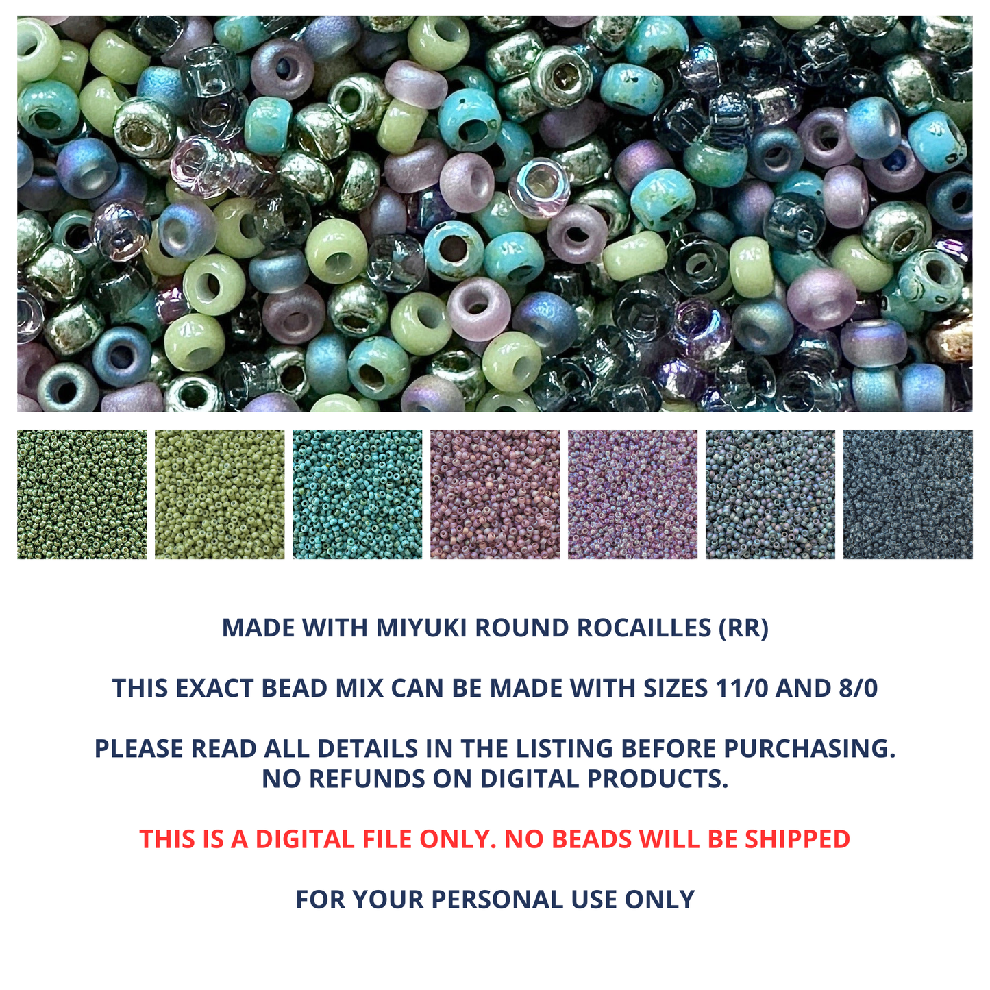 Succulent Miyuki Bead Mix Recipe & Color Palette (DIGITAL) - The Bead Mix