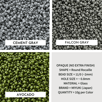 Waterproof Opaque Miyuki 11/0 Seed Bead Set - 23 Colors - The Bead Mix