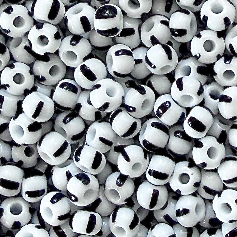 White & Black 6/0 Czech Striped Seed Beads (100g) - The Bead Mix