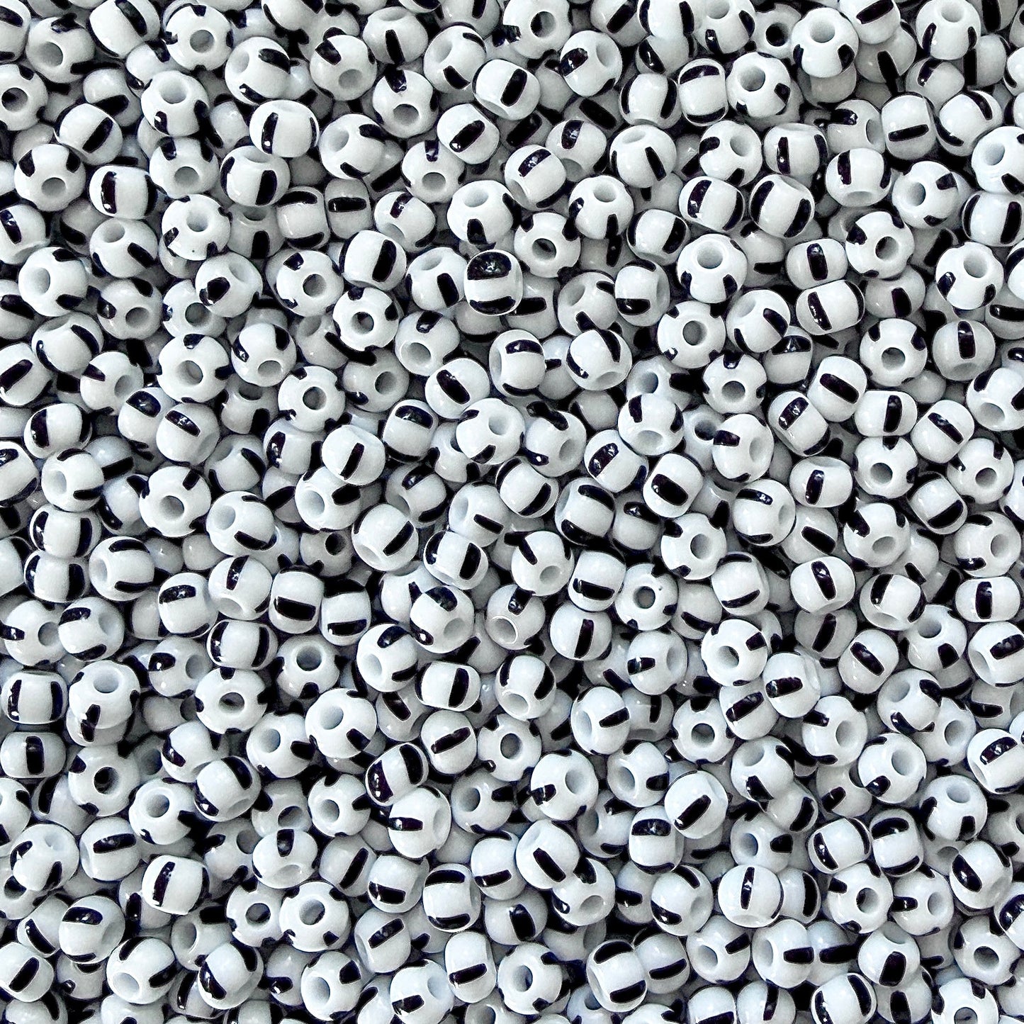 White & Black 6/0 Czech Striped Seed Beads (100g) - The Bead Mix