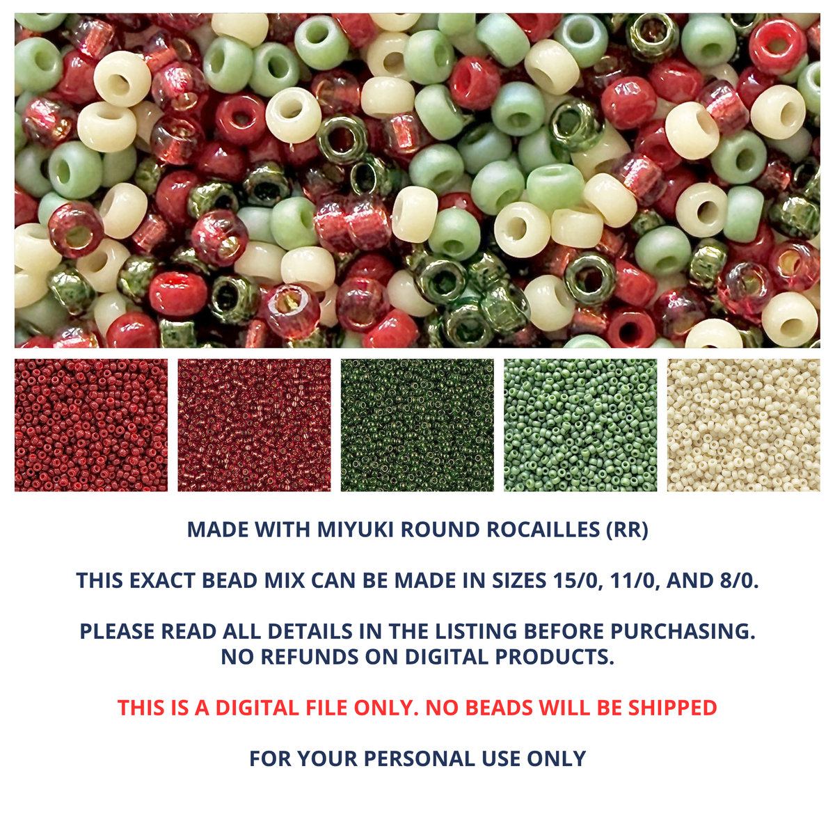 Winter Berries Miyuki Bead Color Palette - The Bead Mix