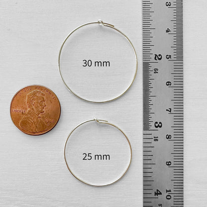 30mm Sterling Silver Beading Hoops - The Bead Mix