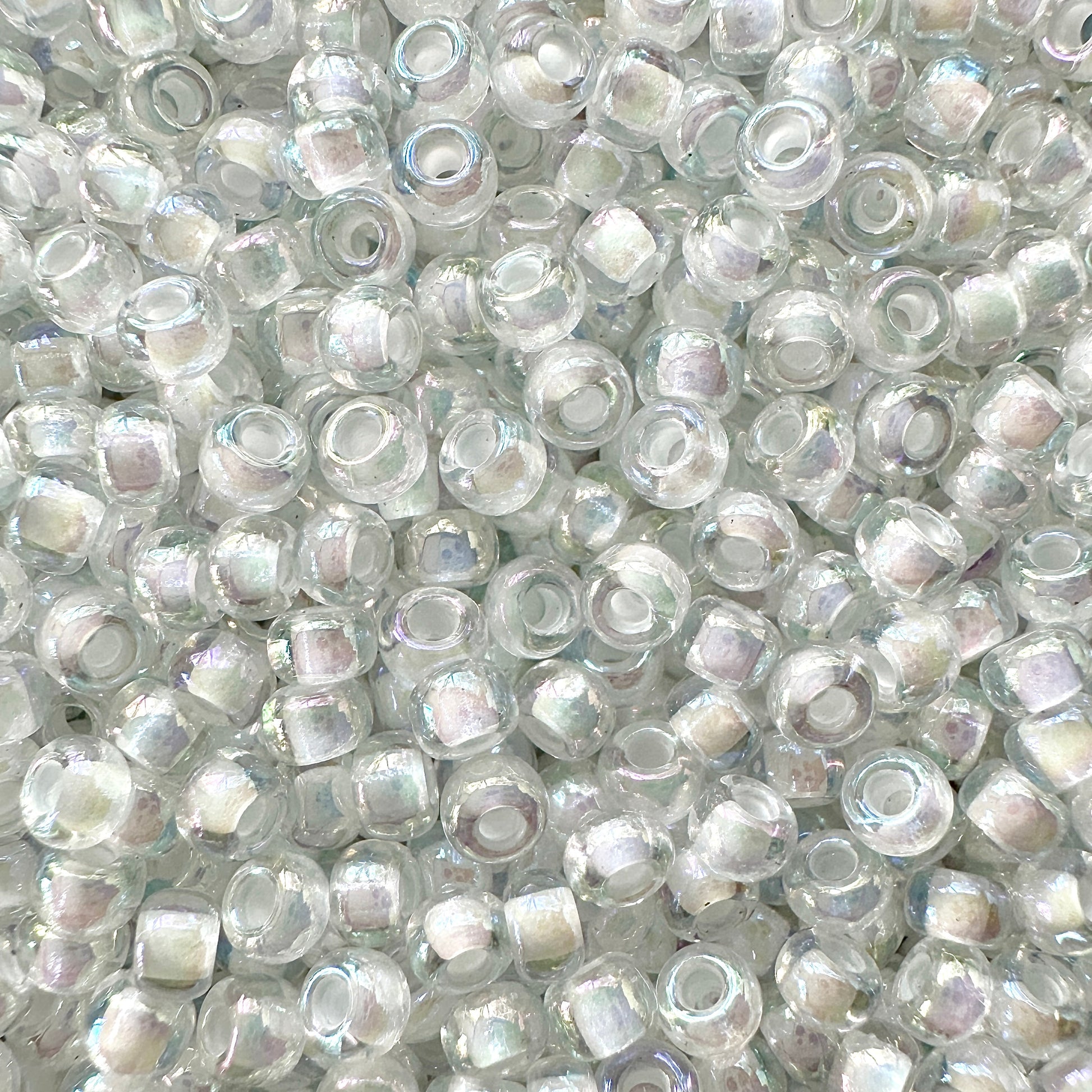 8-284: White Lined Crystal AB Miyuki 11/0 Seed Beads - The Bead Mix