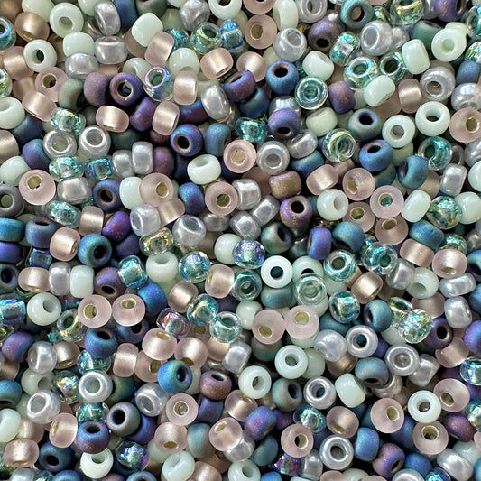 A bead mix of Miyuki 11/0 seed beads in colors inspired by Abalone shells by The Bead Mix