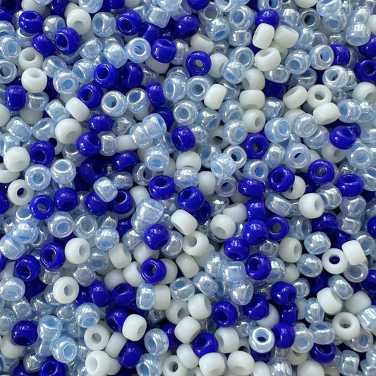 Blue Gingham 11/0 Miyuki Seed Bead Mix - The Bead Mix