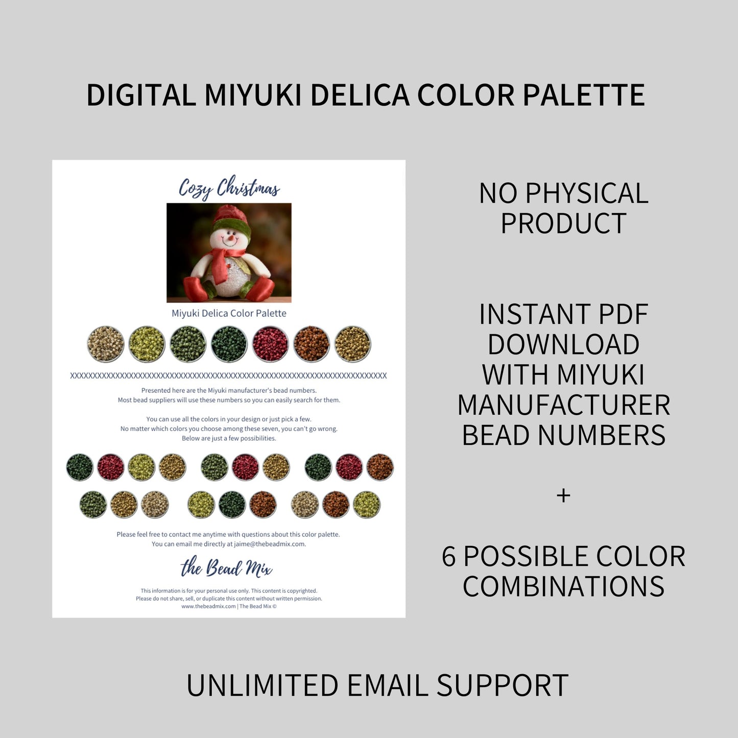 Digital Cozy Christmas DELICA Bead Color Palette - The Bead Mix