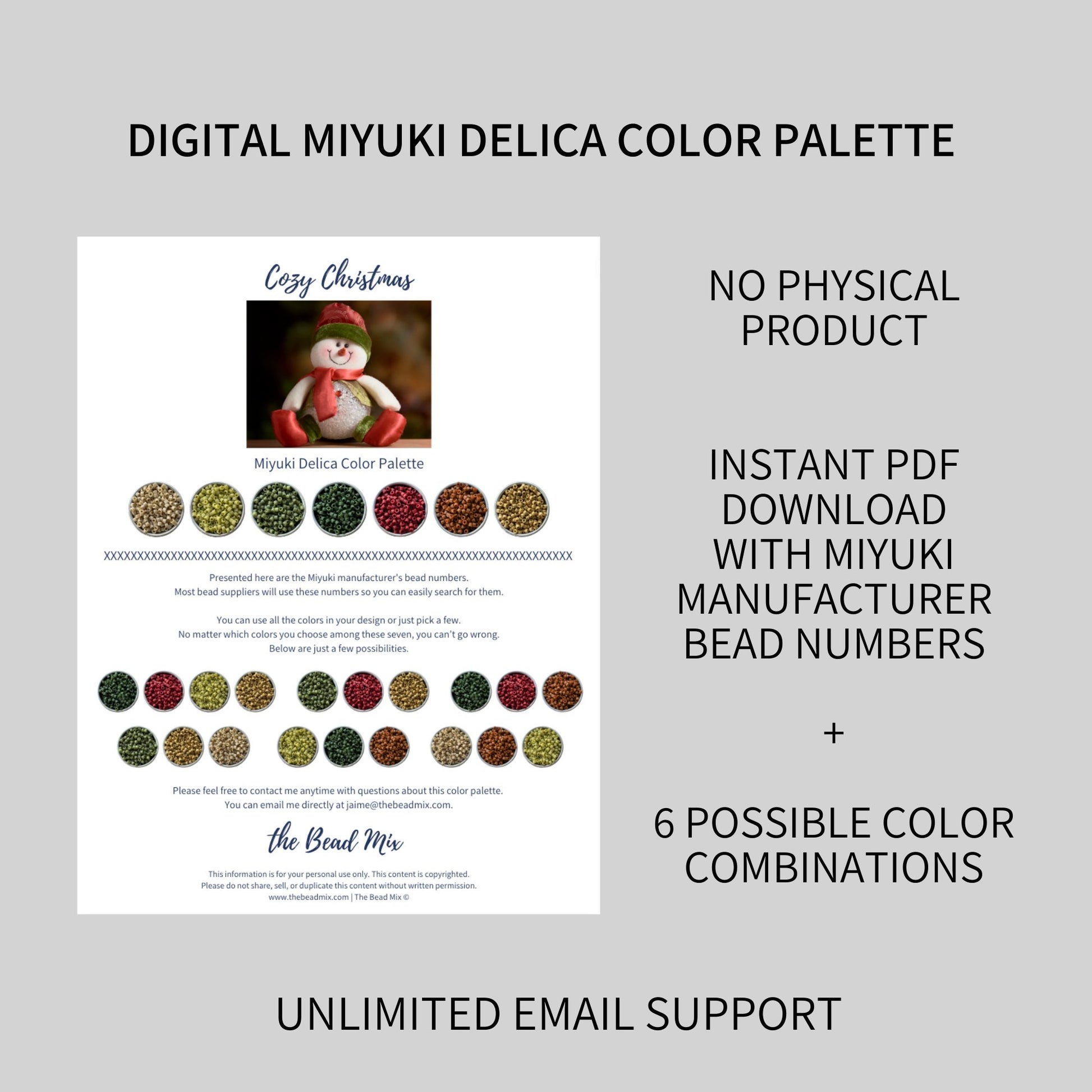 Digital Cozy Christmas DELICA Bead Color Palette - The Bead Mix