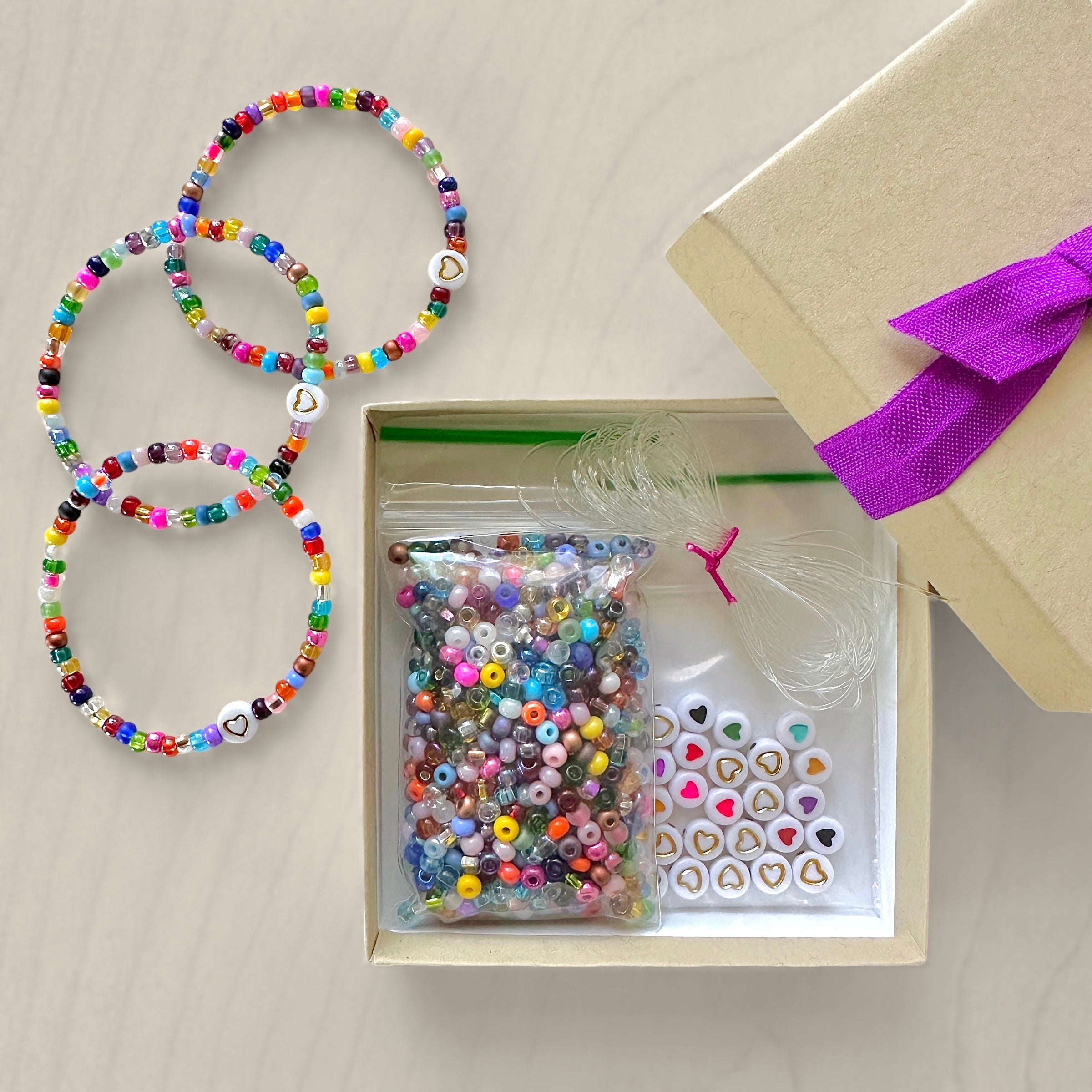 Heishi clay beads kit, Jewelry bracelet making set DIY, 24 colors box