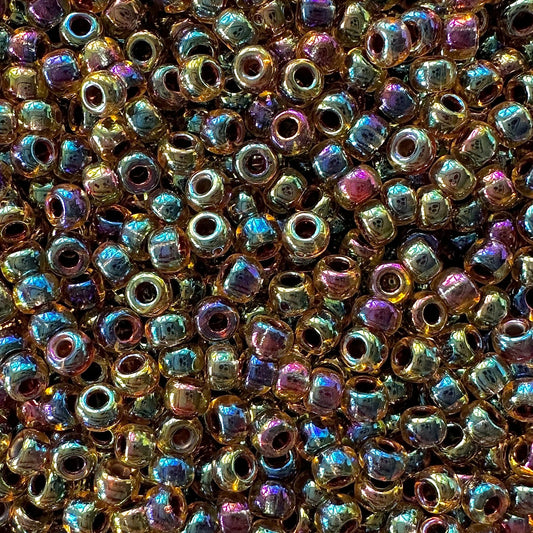 Miyuki 8-357 Root Beer Lined Light Topaz AB - The Bead Mix